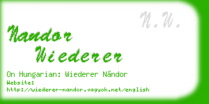 nandor wiederer business card